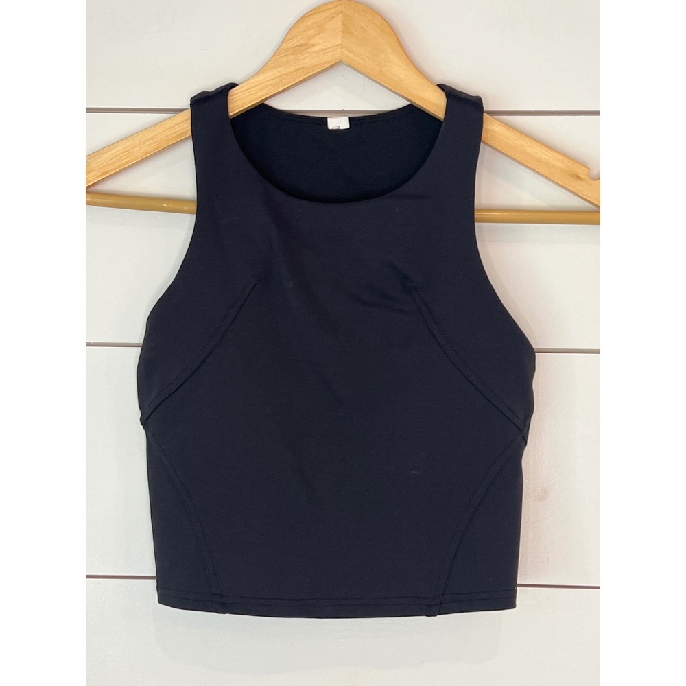 Lululemon Align Black High Neck Racerback Crop Tank Top Size 2 activewear